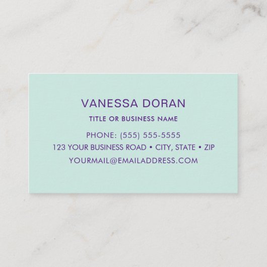 Turquoise Hummingbird Business Card Visitenkarte (Rückseite)