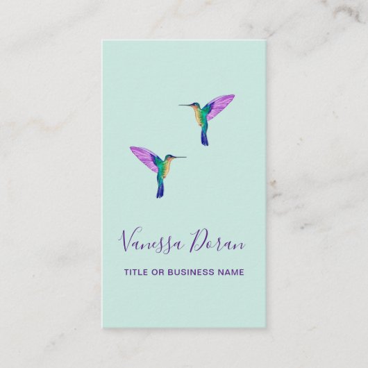 Turquoise Hummingbird Business Card Visitenkarte (Vorderseite)