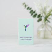 Turquoise Hummingbird Business Card Visitenkarte (Stehend Vorderseite)
