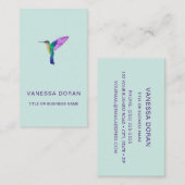 Turquoise Hummingbird Business Card Visitenkarte (Vorne/Hinten)