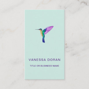 Turquoise Hummingbird Business Card Visitenkarte