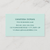 Turquoise Hummingbird Business Card Visitenkarte (Rückseite)
