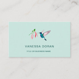 Turquoise Hummingbird Business Card Visitenkarte