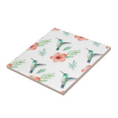 Turquoise Hummingbird Hibiscus Pattern Fliese (Seite)