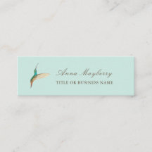 Turquoise Hummingbird Mini Business Card