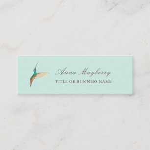 Turquoise Hummingbird Mini Business Card Visitenkarte