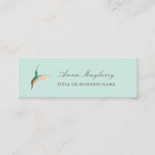 Turquoise Hummingbird Mini Business Card Visitenkarte (Vorderseite)