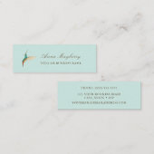 Turquoise Hummingbird Mini Business Card Visitenkarte (Vorne/Hinten)