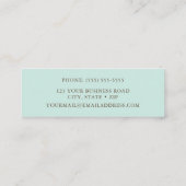 Turquoise Hummingbird Mini Business Card Visitenkarte (Rückseite)