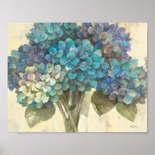 Turquoise Hydrangea Poster (Vorne)