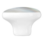 Turquoise Iridescent Holographic Shells Keramikknauf (Seitenansicht)