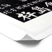 Turquoise Japanese Matchbox Labels Grid Print Poster (Ecke)