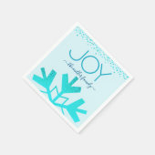 Turquoise Joliday Snowflake Moderne Typografie Serviette (Ecke)