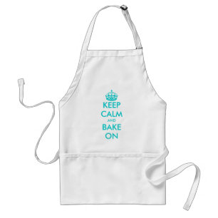 Turquoise Keep Calm and bake on apron   Customize Schürze