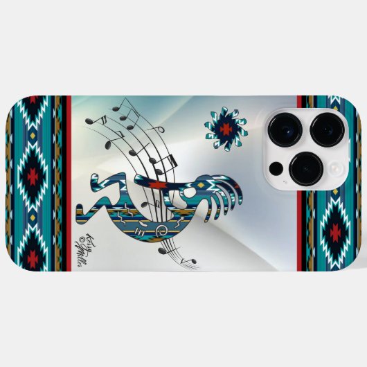 Turquoise Kokopell iPhone Case (Rückseite (Horizontal))