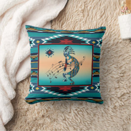Turquoise Kokopelli Throw Kissen