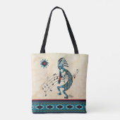 Turquoise Kokopelli Tote Bag Tasche (Rückseite)