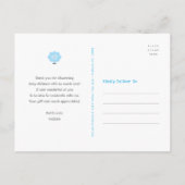 Turquoise Lamb Boy Baby Dusche Niedlich kühl Danke Postkarte (Rückseite)