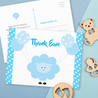 Turquoise Lamb Boy Baby Dusche Niedlich kühl Danke