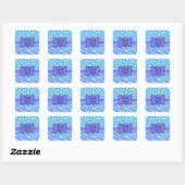 Turquoise Lavender Zebra Leopard Skin Vielen Dank Quadratischer Aufkleber (Blatt)