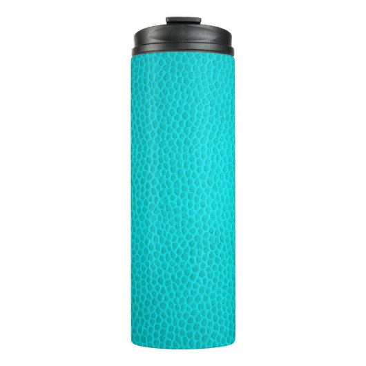 Turquoise leather skin texture skin thermosbecher (Vorderseite)