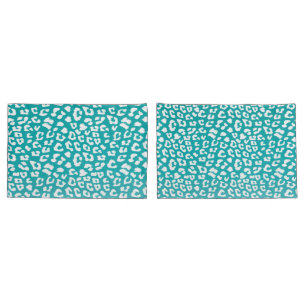 Turquoise Leopard Print Pattern Kissenbezug
