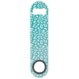 Turquoise Leopard Print Pattern Speed Flaschenöffner