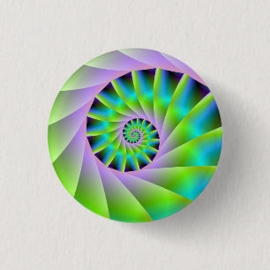 Turquoise Lilac und grüner Spiralknopf Button