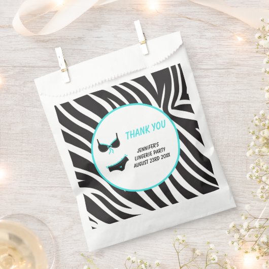 Turquoise Lingerie Party Thank You Geschenktütchen (Ausgeschnitten)