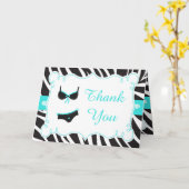 Turquoise Lingerie Party Vielen Dank Karte (Gelbe Blume)