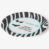 Turquoise Lingerie Party Vielen Dank Pappteller (Schrägansicht)