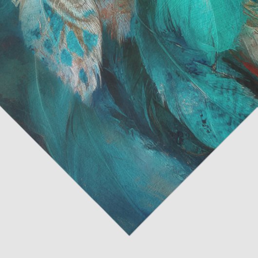 Turquoise Lodge Arctic Wolf Portrait Seidenpapier (Ausschnitt)