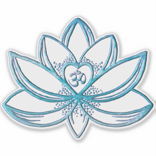 Turquoise Lotus Aufkleber (Vorderseite)