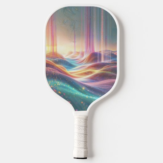 Turquoise Magenta Amber Glow, Ethereal Gradient  Pickleball Schläger (Rückseite)