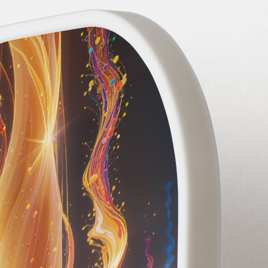 Turquoise Magenta Amber Glow, Ethereal Gradient Pickleball Schläger (Linke Seite)