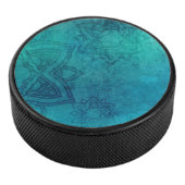 Turquoise Mandala Hockey Puck (3/4)