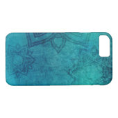 Turquoise Mandala iPhone Cover (Rückseite (Horizontal))