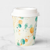 Turquoise Mandarine Circles Pappbecher (Rechts)