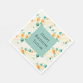 Turquoise Mandarine Circles Serviette (Ecke)