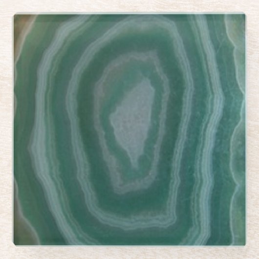 Turquoise Marble Agate Geode Imitate Stone Unterse Glasuntersetzer (Vorderseite)