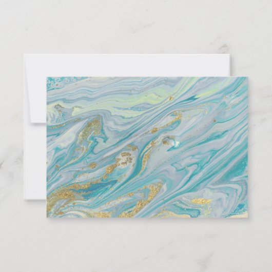 Turquoise Marble Geode Wedding Einladung UAWG (Rückseite)