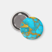 Turquoise Marble GOLD Glitzer - ADD Initialen Magnet (Vorderseite/Rückseite)