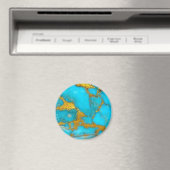 Turquoise Marble GOLD Glitzer - ADD Initialen Magnet (In Situ (Geschirrspüler))