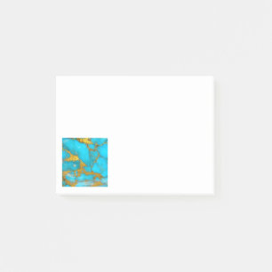 Turquoise Marble GOLD Glitzer - ADD Initialen Post-it Klebezettel