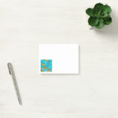 Turquoise Marble GOLD Glitzer - ADD Initialen Post-it Klebezettel (Büro)