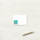 Turquoise Marble GOLD Glitzer - ADD Initialen Post-it Klebezettel (Auf Schreibtisch)