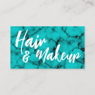 Turquoise Marble Hair and Make Up Small Business Visitenkarte