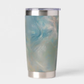Turquoise Marble Swirl Pattern Thermobecher (Links)