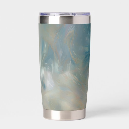 Turquoise Marble Swirl Pattern Thermobecher (Vorderseite)