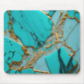 Turquoise Marble with Golden Veins Mousepad (Vorne)